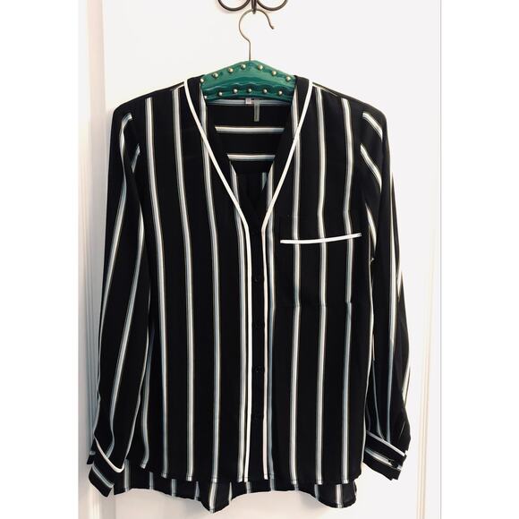 1. State Black Stripe Top sz XS - Picture 1 of 3